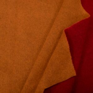Stoff Wolle Double Face terra/kirsch