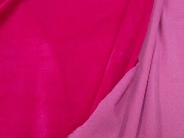 Stoff Nicky Plüsch uni fuchsia – Bild 2