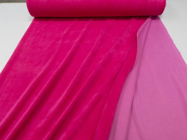 Stoff Nicky Plüsch uni fuchsia – Bild 3