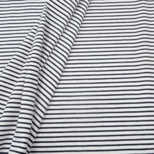 Stoff Jersey Streifen weiss-dunkelblau