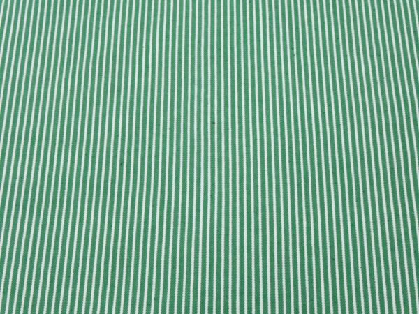 Stoff Denim Stripes Yarn Dyed grün-weiss