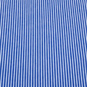 Stoff washed Denim Yarn dyed Stripe knallblau-weiss