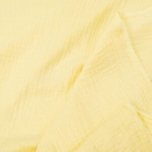 Stoff Double Gauze Foil Stripe FRENCH VANILLA YELOW-gold