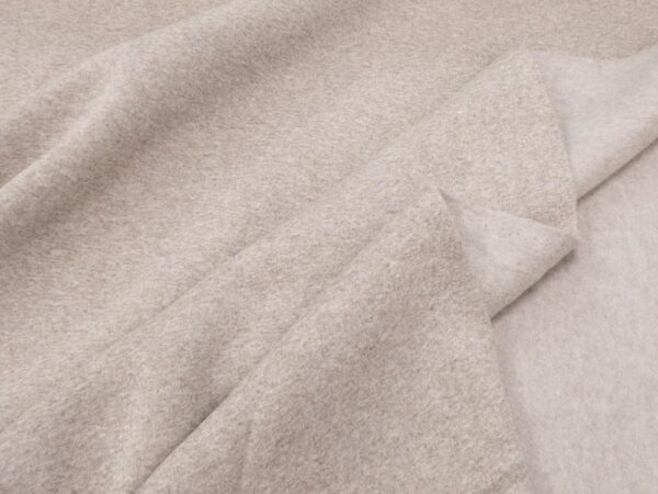 Stoff Sweat melange beige Yarn Dyed 280 – Bild 2