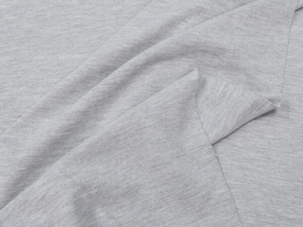 Stoff Jersey Pikee Hellgrau meliert – Bild 2