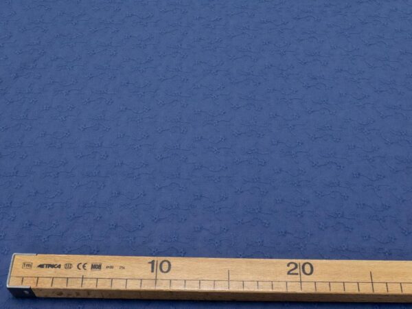 Stoff Baumwolle Stickerei Blumen Jeansblau – Bild 5