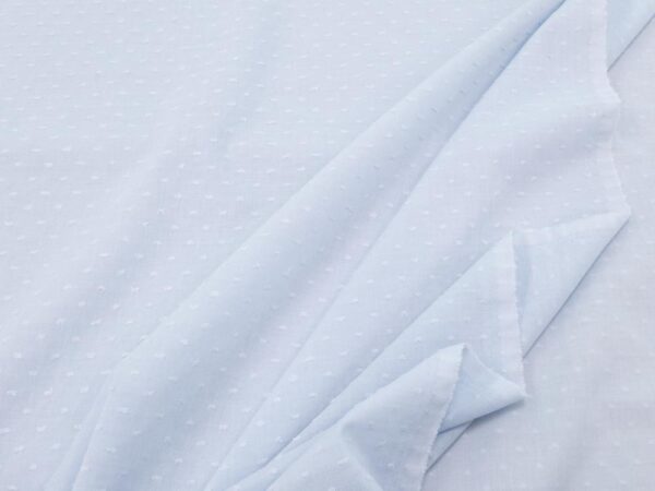 Stoffe Dobby Cotton - Plumetis Himmelblau – Bild 2