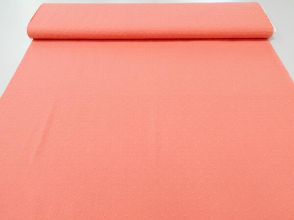 Stoffe Dobby Cotton - Plumetis  koral – Bild 3