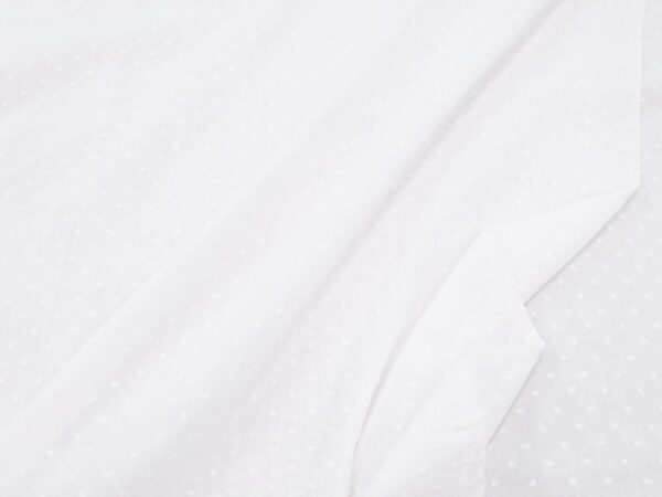 Stoffe Dobby Cotton - Plumetis  weiss – Bild 2