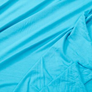 Stoff Bamboo Jersey Plain Colors Scuba Blue