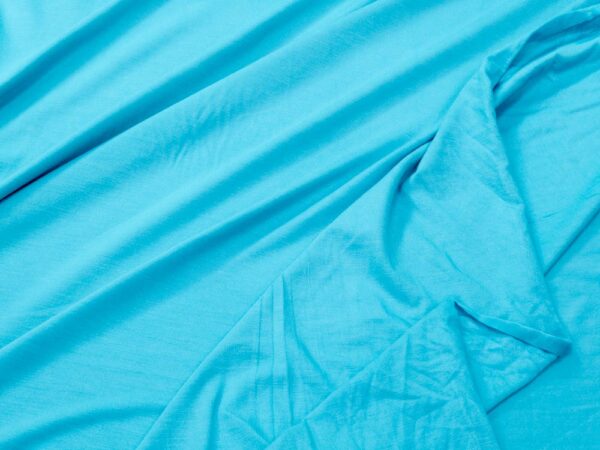 Stoff Bamboo Jersey Plain Colors Scuba Blue