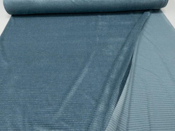 Stoff Nickycord Lurex blaugrau-silber – Bild 3
