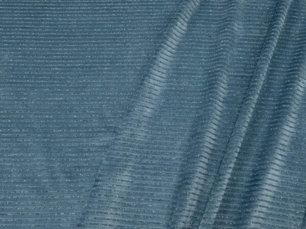 Stoff Nickycord Lurex blaugrau-silber