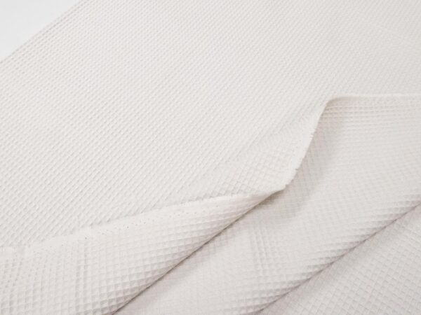 Stoff Waffelpiqué Baumwolle hellgraubeige – Bild 2