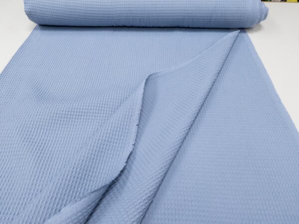 Stoff Waffelpiqué Baumwolle jeans blau – Bild 3