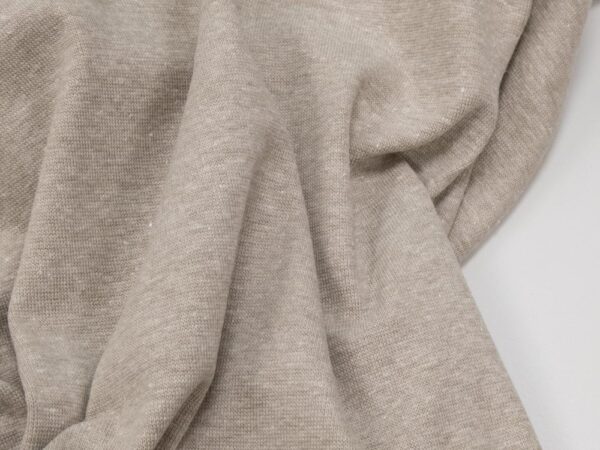 Stoff Bündchen glatt melange beige – Bild 2