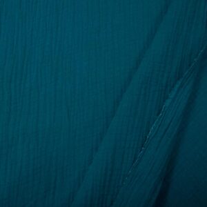 Stoffe Double Gauze Musseline Fanfare petrol