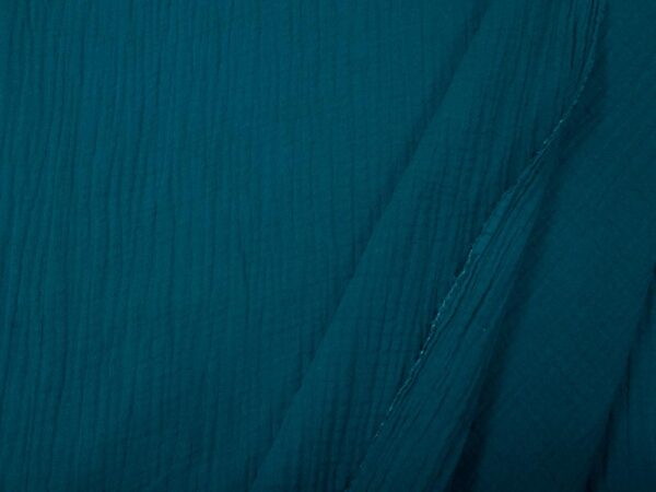 Stoffe Double Gauze Musseline Fanfare petrol