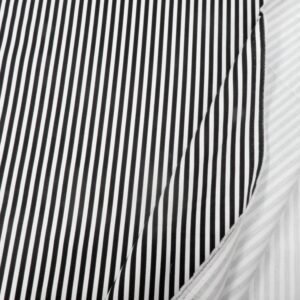 Stoff BWDruck Streifen schmal schwarz-weiss