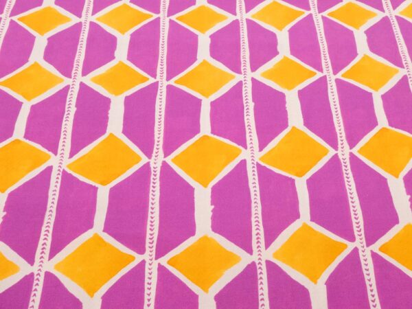 Stoff BW Popeline Afrika Rhomben magenta-knallorange