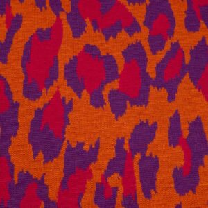 Stoff Strick Jacquard Leo pinkorangeviolett