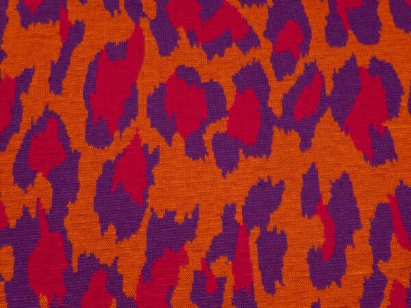 Stoff Strick Jacquard Leo pinkorangeviolett