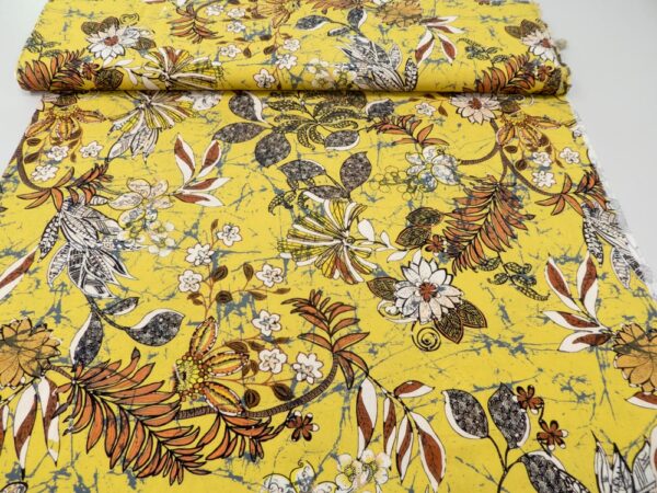 Stoff Vi Afrika Batik Blumen senfgelb – Bild 2