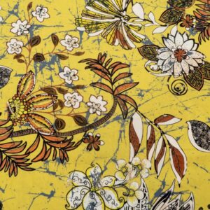 Stoff Vi Afrika Batik Blumen senfgelb