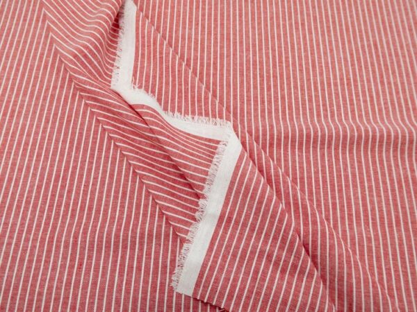 Stoff Vi/LI Streifen rot/weiss