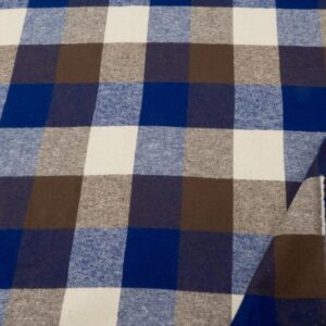 Stoff Baumwolle Flanell Karos braun-blau-beige