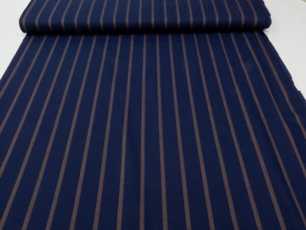 Stoff Baumwolltwill supersoftl Streifen blau-braun – Bild 3