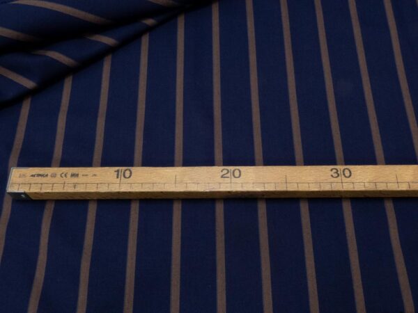 Stoff Baumwolltwill supersoftl Streifen blau-braun – Bild 4
