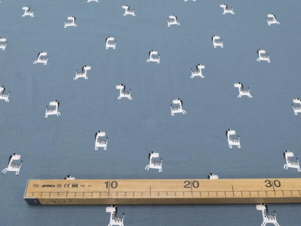 Stoff Baumwolle Jersey blaugrau kleine Zebra – Bild 4