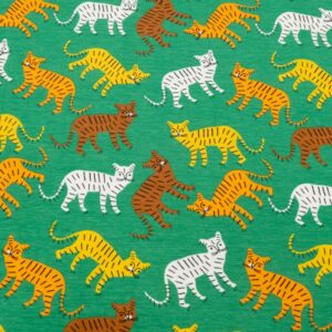 Stoff Baumwolle Jersey grün Tiger
