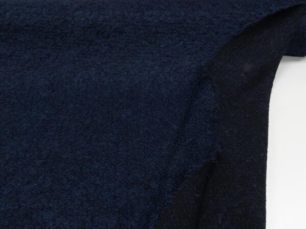 Stoff Bouclé Schurwolle-Mohair nachtblau meliert – Bild 3
