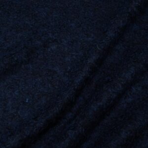 Stoff Bouclé Schurwolle-Mohair nachtblau meliert