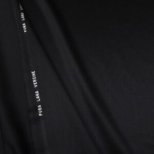 Stoff Schurwolle Gabardine Glanz schwarz