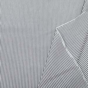 Stoff Popeline fein, feine Webstreifen, schw./weiss
