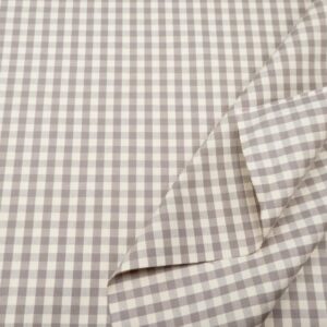 Stoff Canvas Karo cinder/weiss