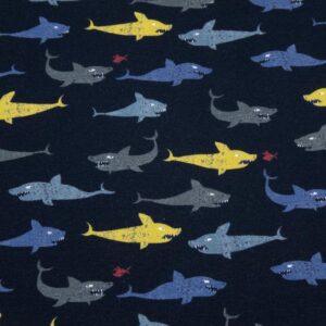 Stoff Single Jersey Haifisch