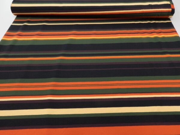 Stoff Single Jersey Streifen orange-grün – Bild 3