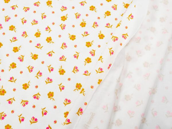 Stoff Jersey Neon Sweat Flowers off white – Bild 2