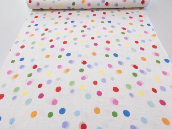 Stoff Mousselin Nuschi Punkte multicolor – Bild 3