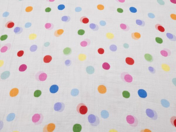 Stoff Mousselin Nuschi Punkte multicolor