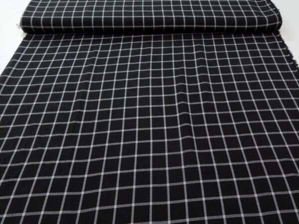 Stoff woven Vi/Pl Check Karo schwarz-weiss – Bild 3