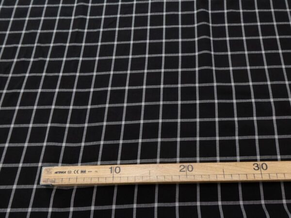 Stoff woven Vi/Pl Check Karo schwarz-weiss – Bild 4