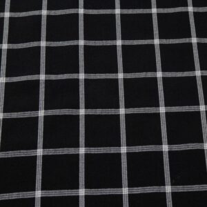 Stoff woven Vi/Pl Check Karo schwarz-weiss
