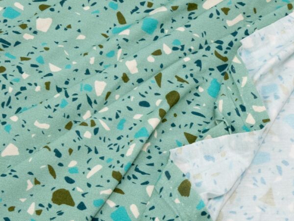Stoff Bambus jersey Sarah terazzo mint – Bild 2