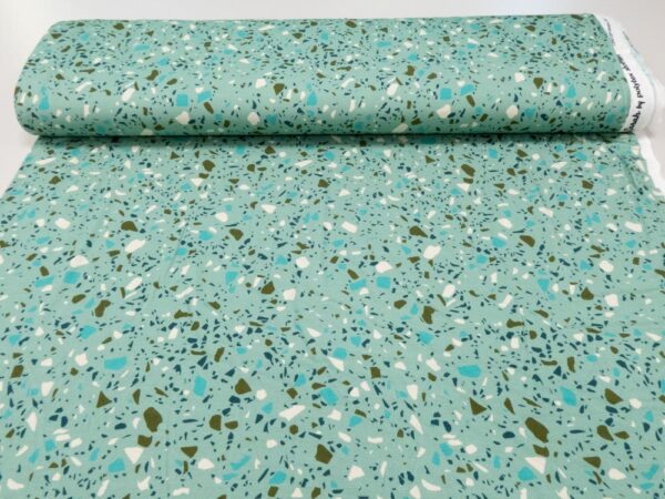 Stoff Bambus jersey Sarah terazzo mint – Bild 3