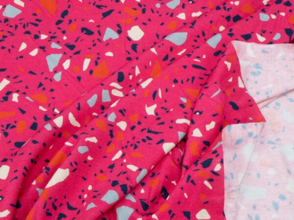 Stoff Bambus jersey Sarah terazzo pink – Bild 2